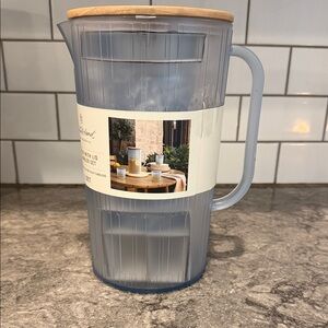 Hearth & Hand with Magnolia - Clear Pitcher with Lid + set of tumbler cups